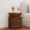 vidaXL Bedside Cabinet with LED Lights Brown Oak 35x39x55 cm