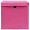 vidaXL Storage Boxes with Covers 10 pcs 28x28x28 cm Pink