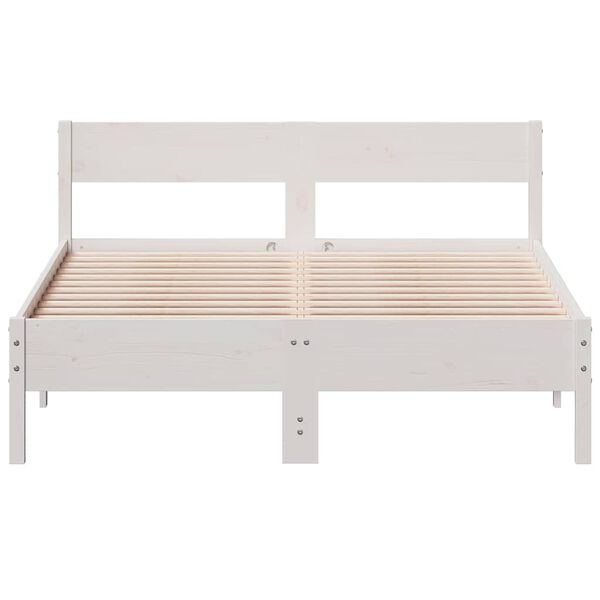 vidaXL Bed Frame without Mattress White 140x200 cm Solid Wood Pine