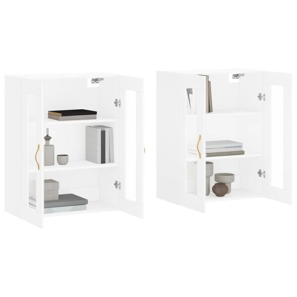 vidaXL Wall Mounted Cabinets 2 pcs White Engineered Wood