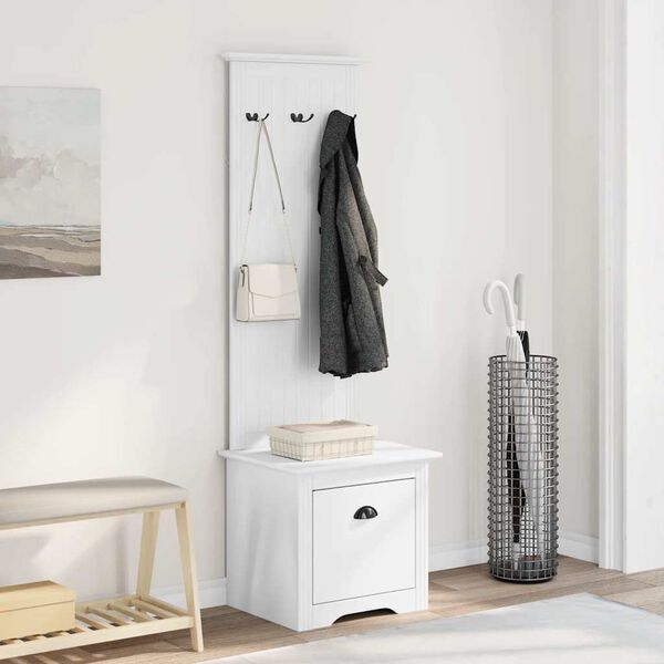 vidaXL Hallway Cabinet with Hooks BODO White 50x40x157 cm