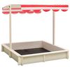 vidaXL Sandbox with Adjustable Roof Fir Wood White and Red UV50