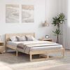 vidaXL Bed Frame with Headboard Natural 120 x 190 cm Solid Pine Wood