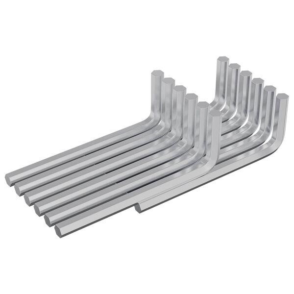 vidaXL Hex Key 1800 pcs Silver 32 x 86 mm Steel