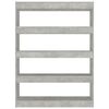 vidaXL Book Cabinet/Room Divider Concrete Grey 100x30x135 cm