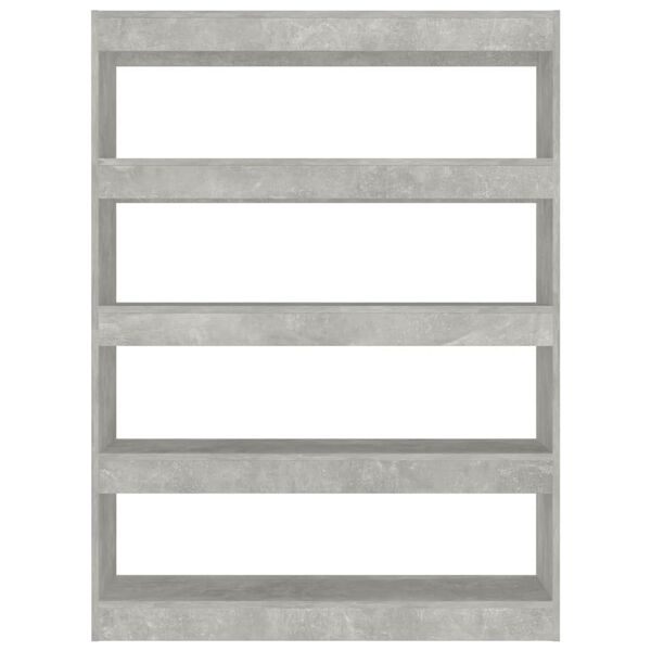 vidaXL Book Cabinet/Room Divider Concrete Grey 100x30x135 cm