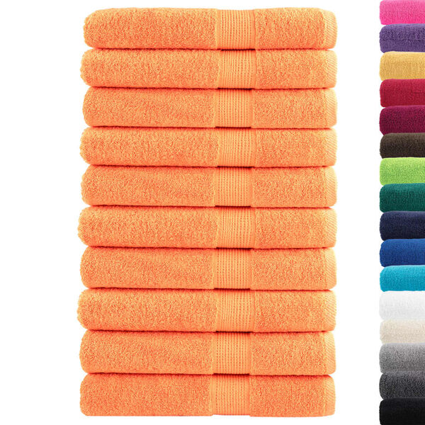 vidaXL Premium Towels SOLUND 10 pcs Orange 100x200 cm 600 gsm