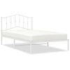 vidaXL Metal Bed Frame without Mattress with Headboard White 100x200cm