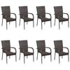 vidaXL 9 Piece Garden Dining Set Brown