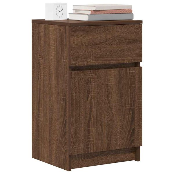 vidaXL Bedside Cabinet Brown Oak 39x35x65 cm Engineered Wood