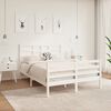 vidaXL Bed Frame without Mattress White Solid Wood 135x190 cm Double