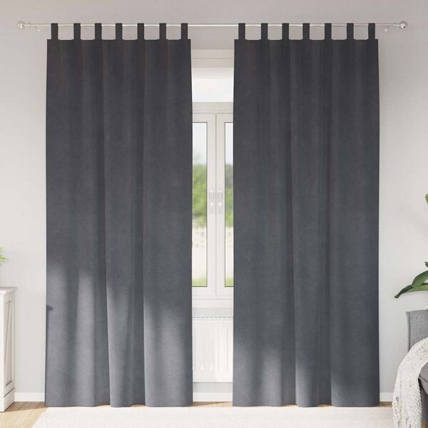vidaXL Blackout Curtains 2 pcs Light Grey 140 x 245 cm Velvet