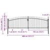 vidaXL Double Door Fence Gate with Spear Top 400x174.5 cm