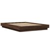 vidaXL Bed Frame with LED Lights without Mattress Brown Oak 120x190cm