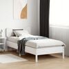 vidaXL Bed Frame without Mattress White 75x190 cm Small Single Solid Wood Pine