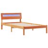 vidaXL Bed Frame with Headboard Wax Brown 90 x 200 cm Solid Pine Wood