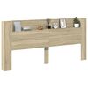 vidaXL Headboard Cabinet with LED Sonoma Oak 220x16.5x103.5 cm