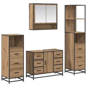 vidaXL Bathroom Furniture Set 4 pcs Artisan Oak Engineered Wood