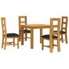 vidaXL Dining Set 5 pcs Black Solid Oak Wood