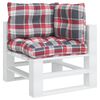 vidaXL Pallet Cushions 3 pcs Red Check Pattern Fabric