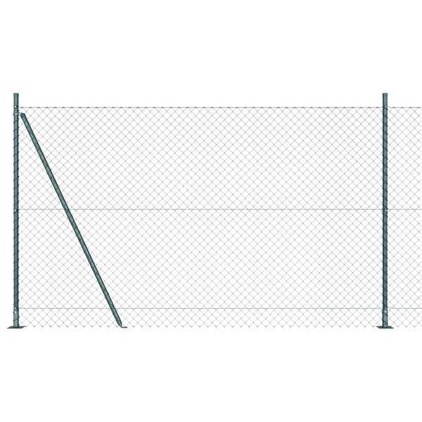 vidaXL Fence Post Green 10 x 1.4 m (40 x 40 mm mesh) Steel and PVC