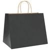 vidaXL Paper Bags 250 pcs with Handles Black 32x22x24 cm