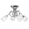 vidaXL Ceiling Lamp with Glass Flower Shades for 4 G9 Bulbs