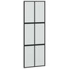 vidaXL Sliding Door with Hardware Set Black 76x205 cm Tempered Glass