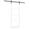 vidaXL Sliding Door ORKDAL White 93 x 232 cm Solid Pine Wood and Glass
