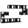 vidaXL TV Cabinet Set Wall-mounted 10 pcs Black Oak Engineered Wood