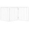 vidaXL Dog Gate Foldable 3 Panels White 150 cm Poplar Wood