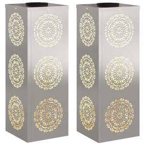 vidaXL Solar LED Pathway Light 2 pcs Stainless Steel Stainless Steel