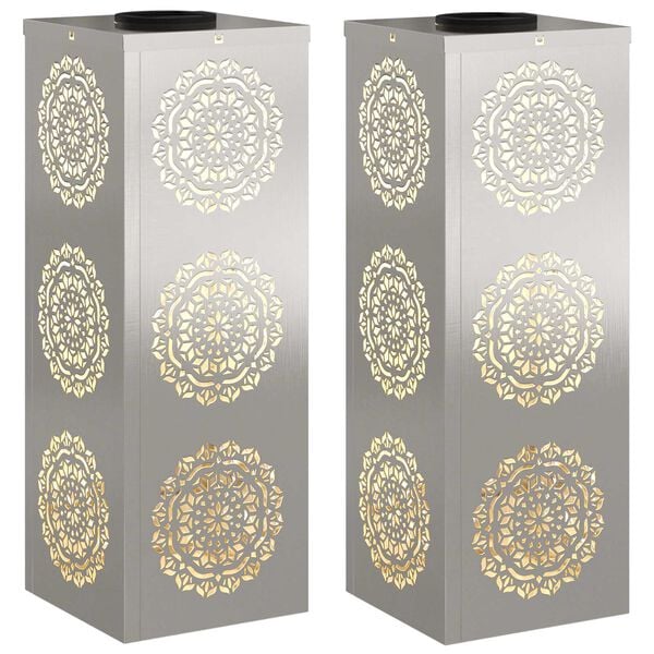 vidaXL Solar LED Pathway Light 2 pcs Stainless Steel Stainless Steel