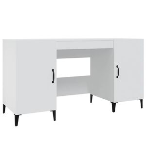vidaXL Desk White 140x50x75 cm Engineered Wood