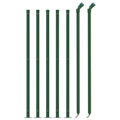 vidaXL Wire Mesh Fence with Flange Green 0.8x10 m