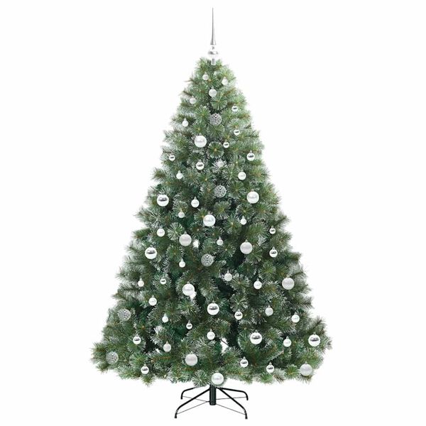 vidaXL Artificial Christmas Tree with 300 LEDs Green 180 cm PE and PVC