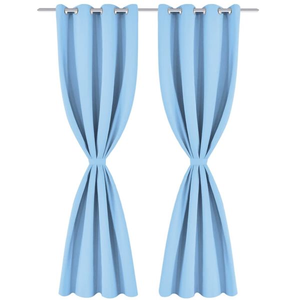 vidaXL Blackout Curtains 2 pcs with Metal Eyelets 135x175 cm Turquoise