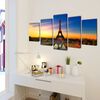 Canvas Wall Print Set Eiffel Tower 100 x 50 cm