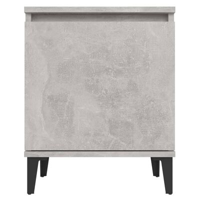 vidaXL Bed Cabinets with Metal Legs 2 pcs Concrete Grey 40x30x50 cm