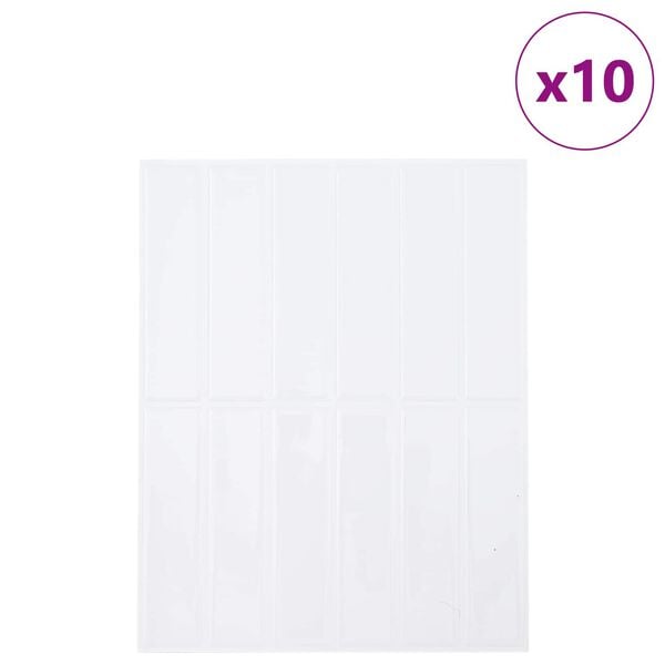 vidaXL Rectangular Tile 10 pcs White 29 x 23 x 0.08 cm