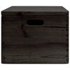vidaXL Wooden Box with Lid and Handles Black 40x30x23cm Solid Wood Pine