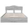 vidaXL Storage Bed Grey Sonoma 140 x 200 cm Engineered Wood