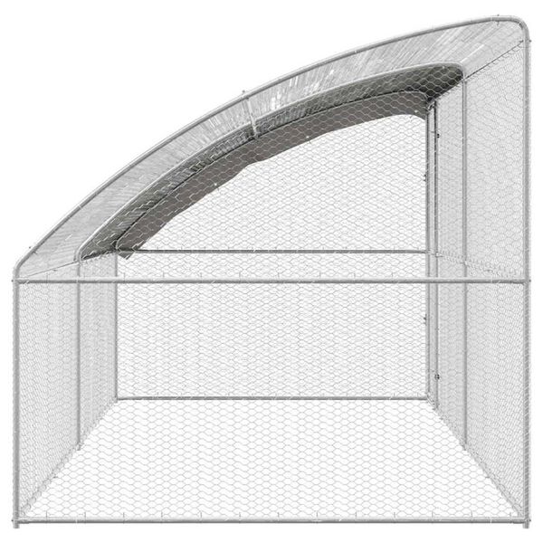 vidaXL Chicken Cage 2 pcs Silver 400 x 200 x 200 cm Steel and PE