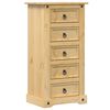 vidaXL Bedside Cabinet "Corona" 53x39x103 cm Solid Wood Pine