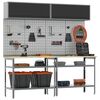 vidaXL Work Bench Set with Shelf with Storage 8 pcs Grey Steel