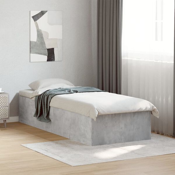 vidaXL Bed Frame without Mattress Concrete Grey 100x200 cm