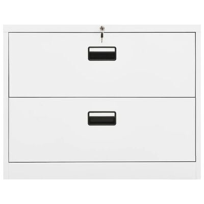 vidaXL Filing Cabinet White 90x46x72.5 cm Steel