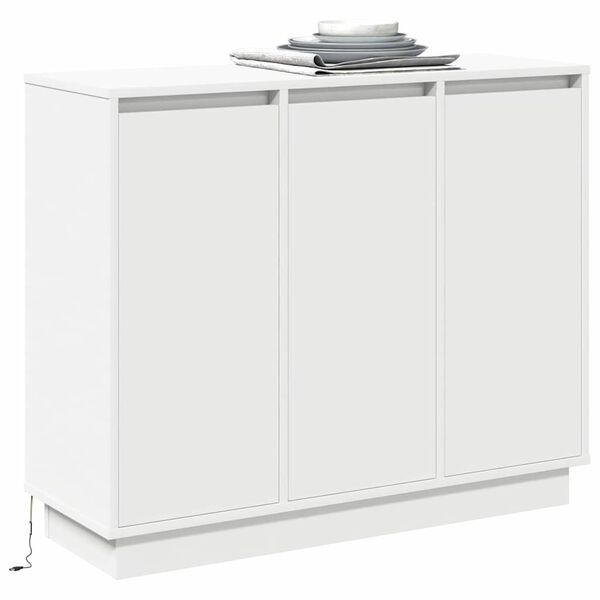 vidaXL LED Sideboard White 90 x 32 x 75 cm Engineered Wood
