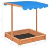 vidaXL Sandbox with Adjustable Roof Fir Wood Blue UV50