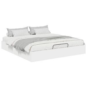 vidaXL Ottoman Bed Frame White 203 x 180 x 25 cm Engineered Wood